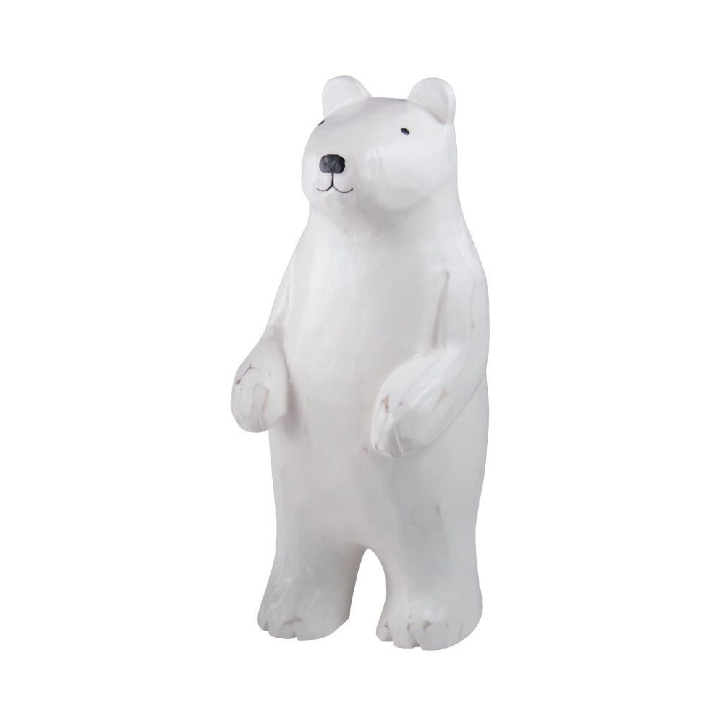 Wooden Figurine – Playful Polar Bear (Parent) – Wooden Animals Collection