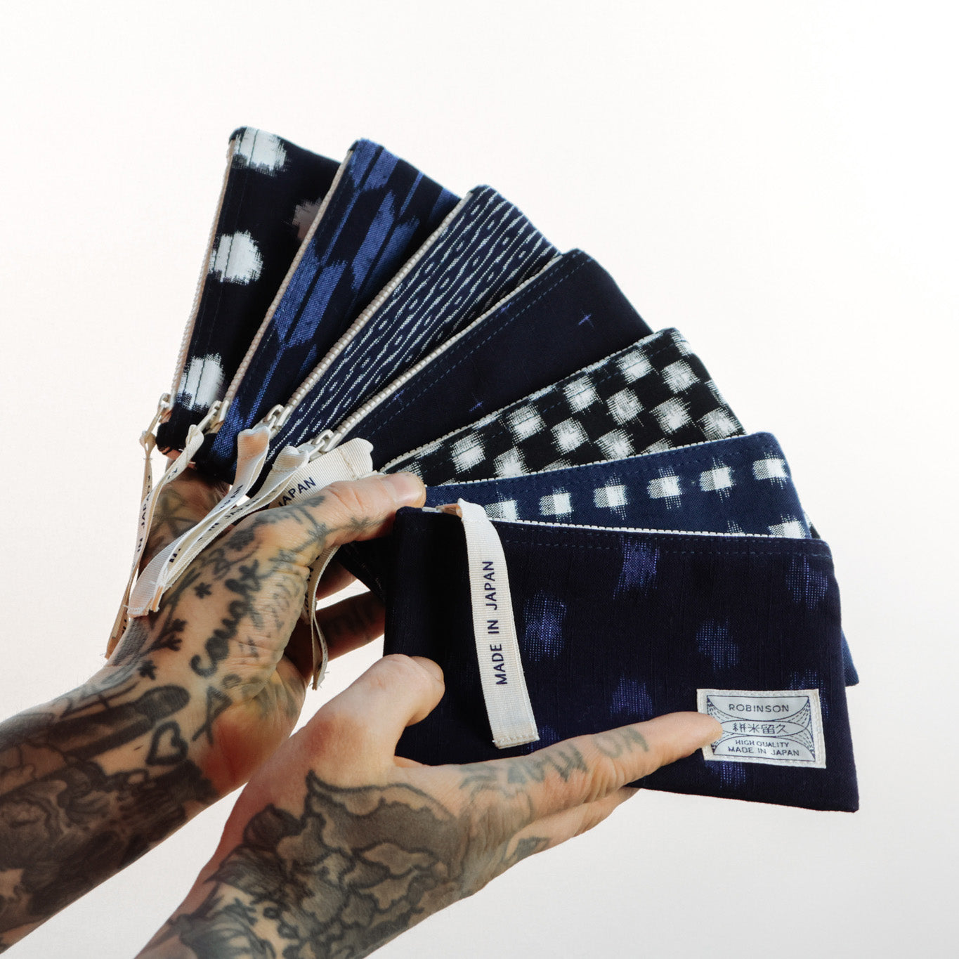 Pouch S Check Navy/White