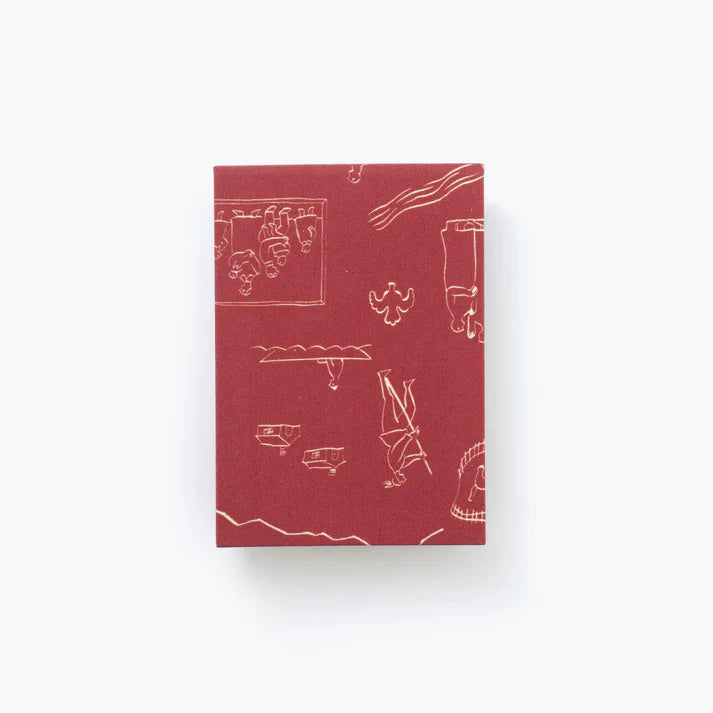 Couverture pour carnet Mini note - History burgundy par Palmehuset