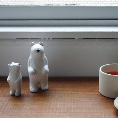 Wooden Figurine – Playful Polar Bear (Parent) – Wooden Animals Collection