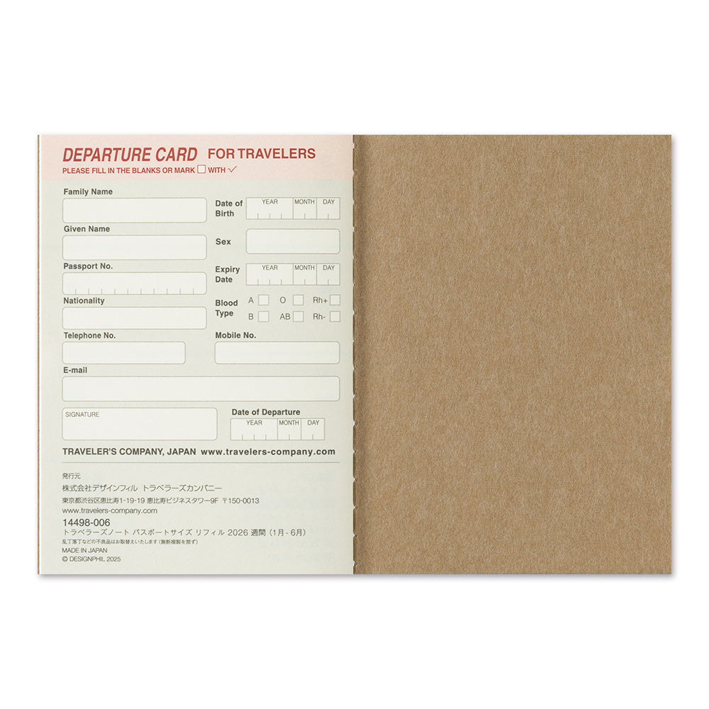 Recharge Hebdomadaire - 2026 - Format Passeport