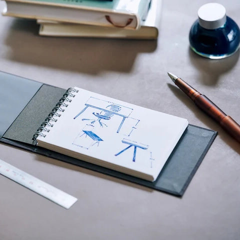 Couverture pour carnet Mini note - Gris par Shimada Textiles