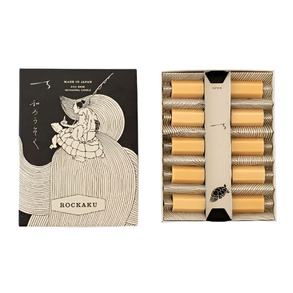 Bougies hexagonales en cire de riz - Rockaku - 10 pièces