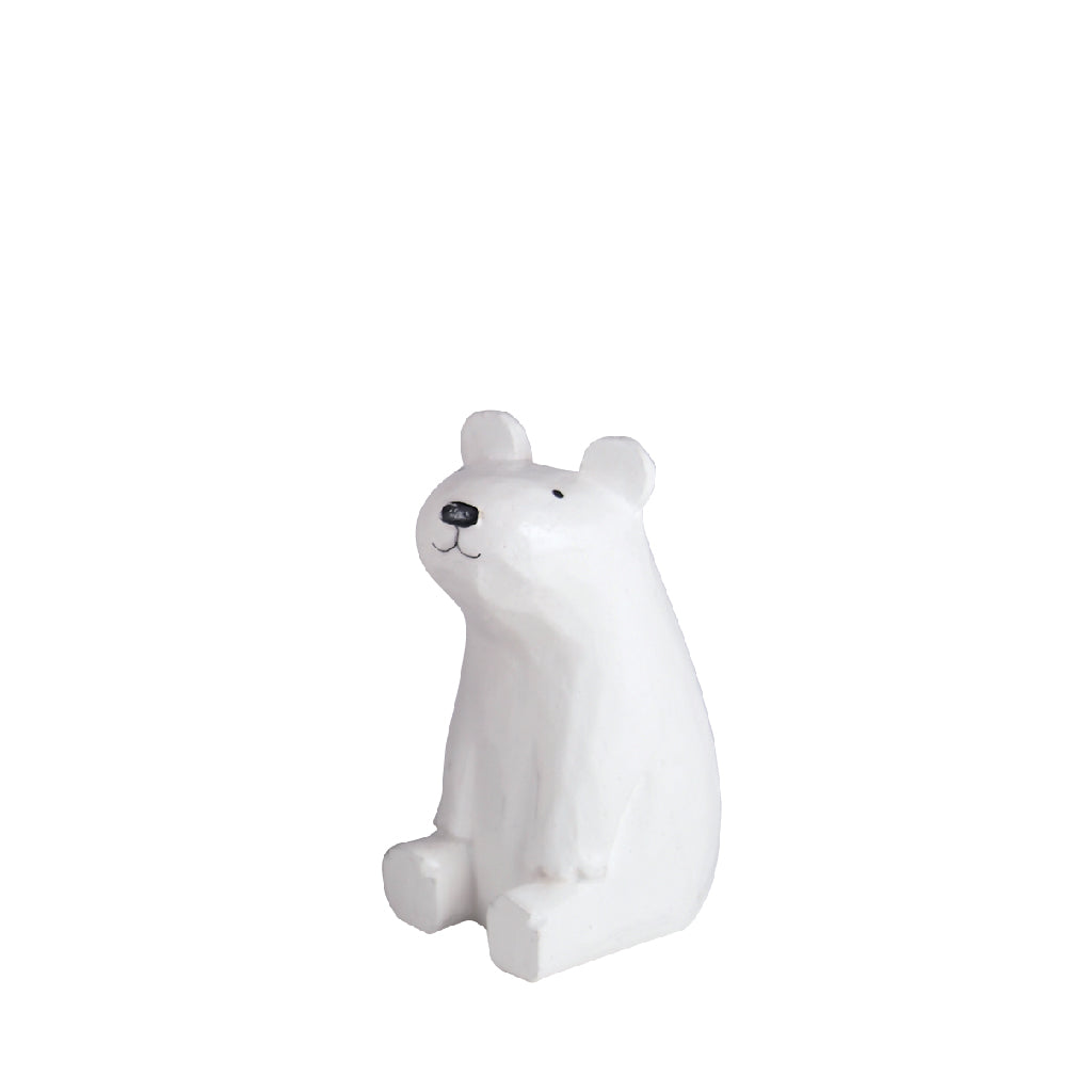 Wooden figurine – Sitting polar bear (child)