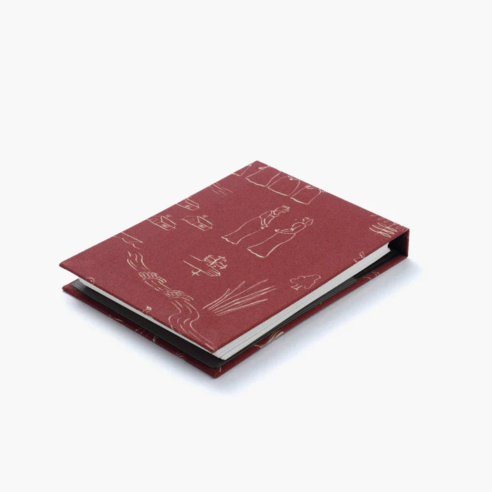 Couverture pour carnet Mini note - History burgundy par Palmehuset
