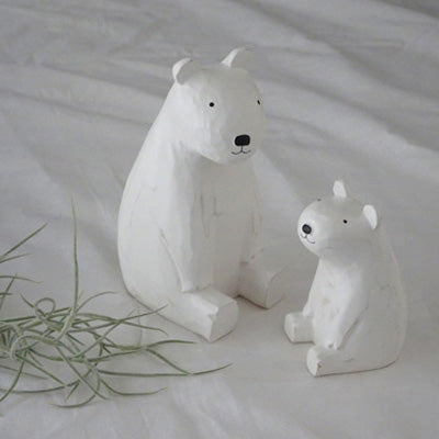 Wooden figurine – Sitting polar bear (child)