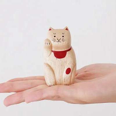 Wooden Figurine – Maneki Neko – ENGIMON mini Collection