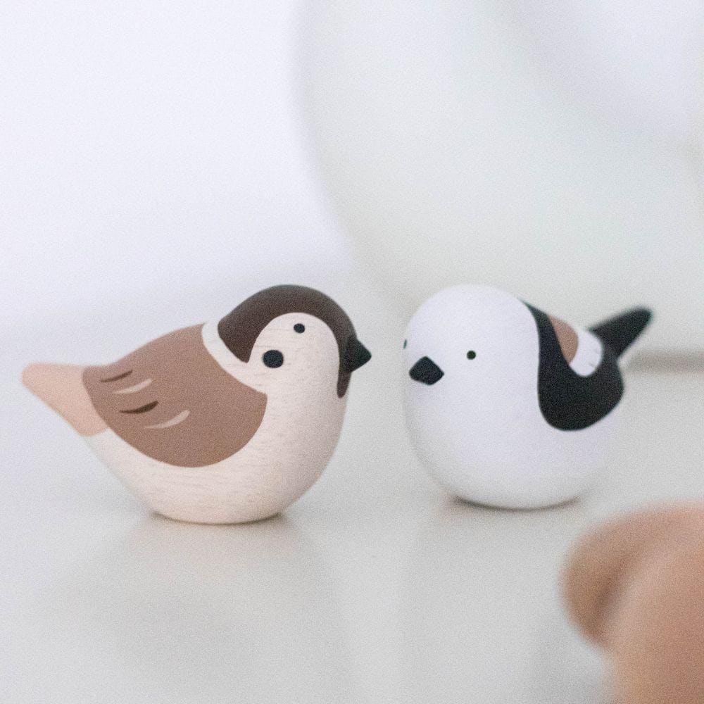 Figurine en bois - Mésange à longue queue