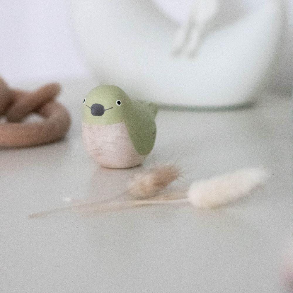 Figurine en bois - Oiseau aux yeux blancs du Japon