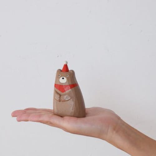 Figurine en bois série de Noël ’se blottir’ - Ours - FIGURINES EN BOIS