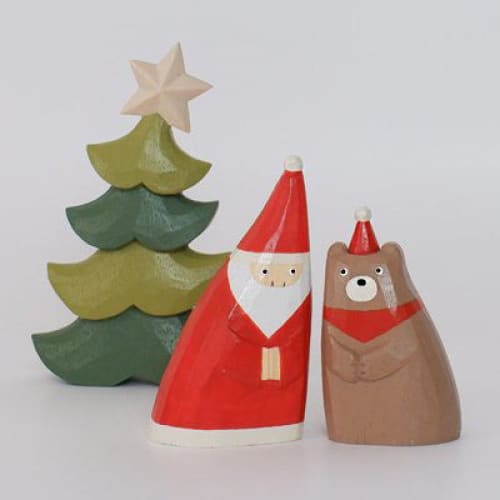 Figurine en bois série de Noël ’se blottir’ - Ours - FIGURINES EN BOIS
