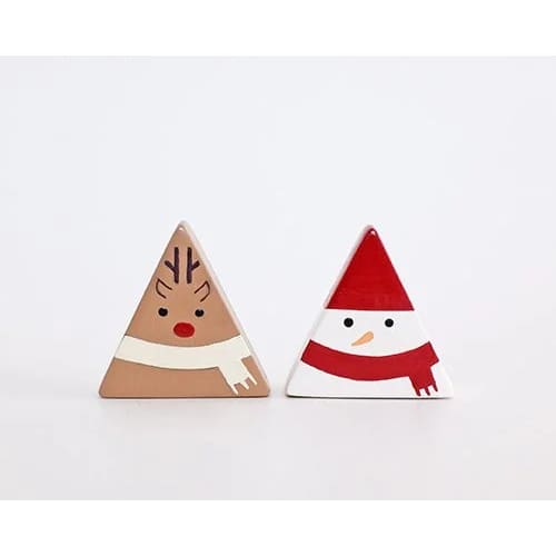Figurine en Bois triangulaire - Bonhomme de Neige - FIGURINES EN BOIS