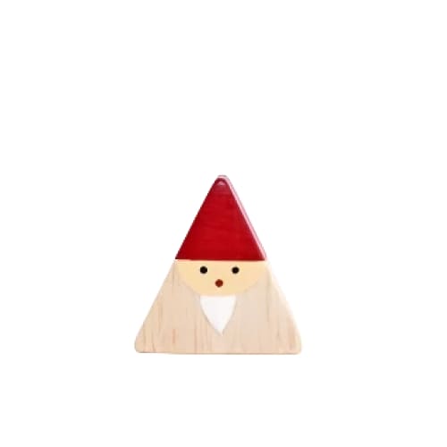 Figurine en Bois triangulaire - Père Noël - Rouge - FIGURINES EN BOIS