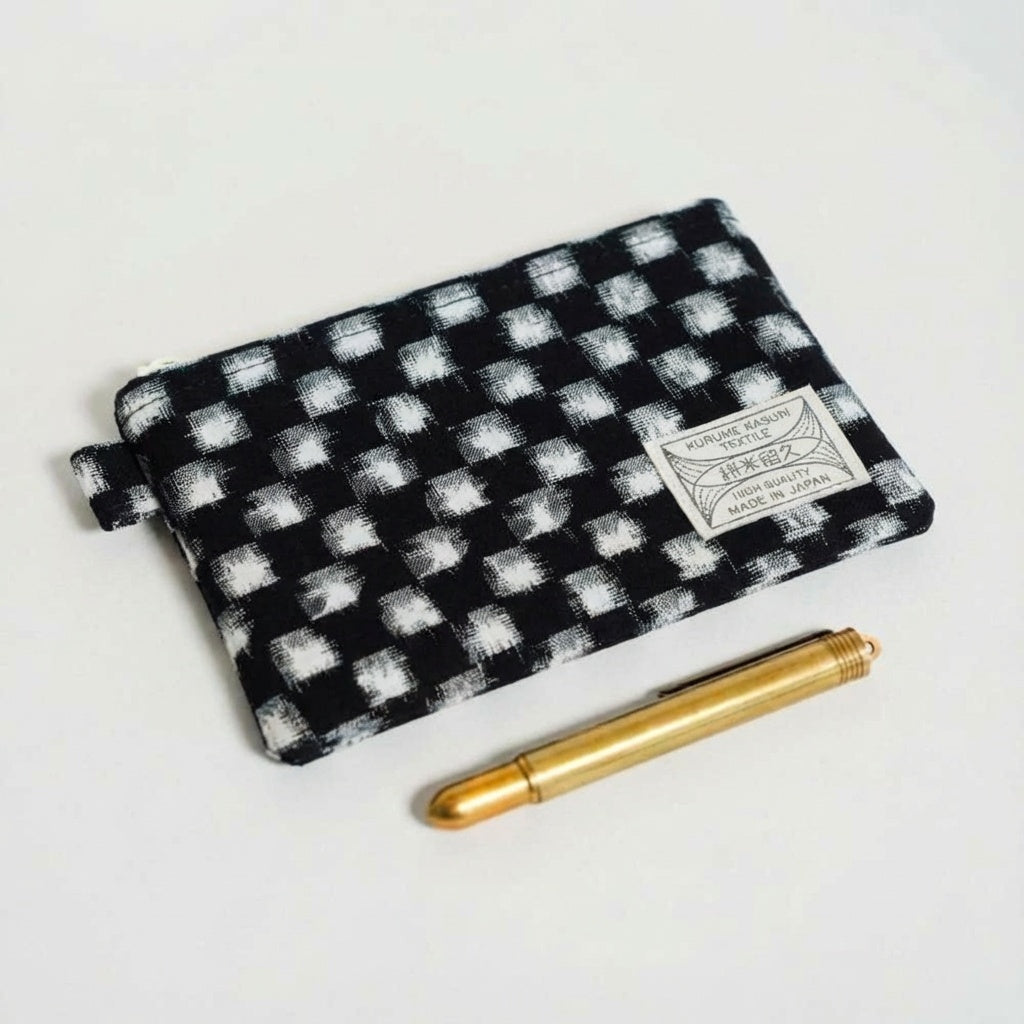Pouch S Check Navy/White