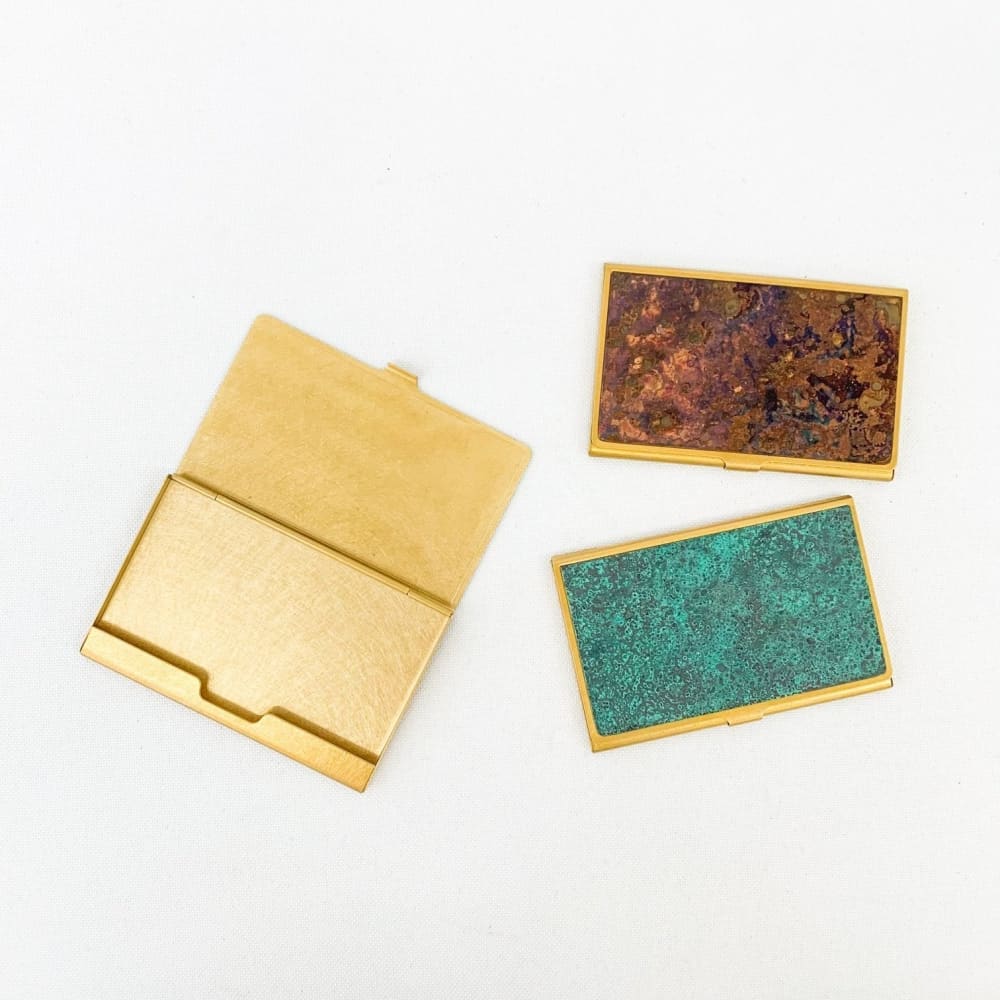 Porte Cartes de Visite en Laiton Corrodé - Hanmon Rokushou - ACCESSOIRES DE BUREAU