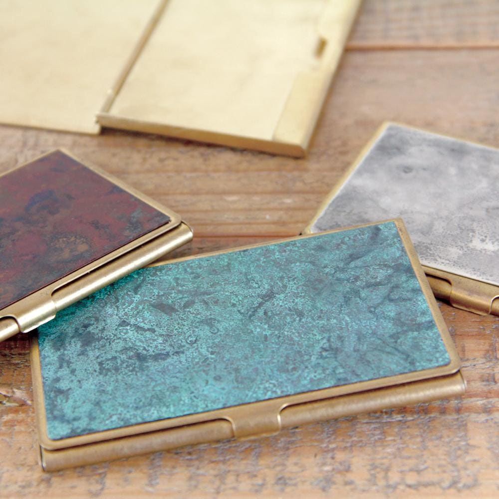 Porte Cartes de Visite en Laiton Corrodé - Hanmon Rokushou - ACCESSOIRES DE BUREAU
