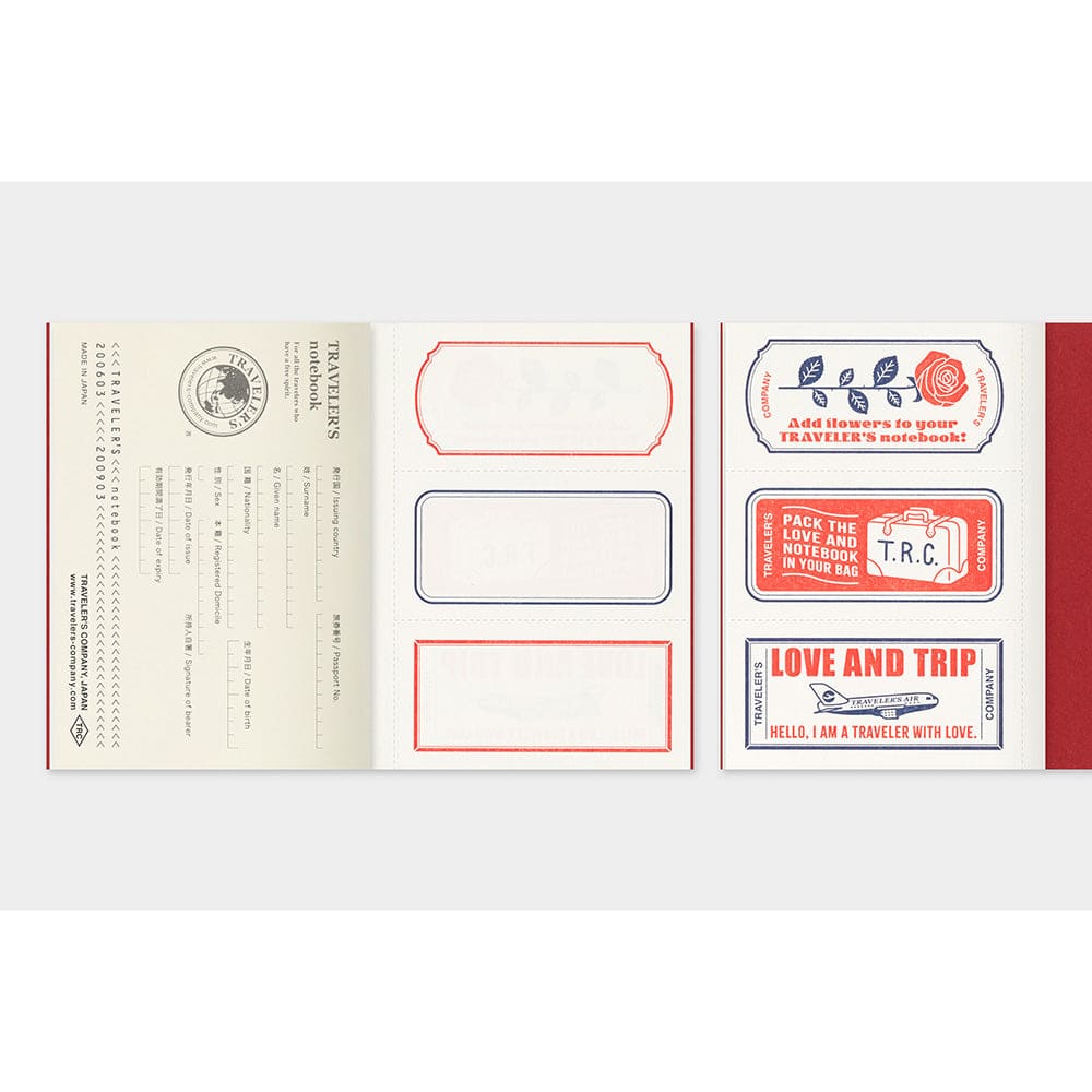 Recharge pour TRAVELER’S notebook - LOVE AND TRIP - Format Passeport - TRAVELER’S NOTEBOOK REFILLS