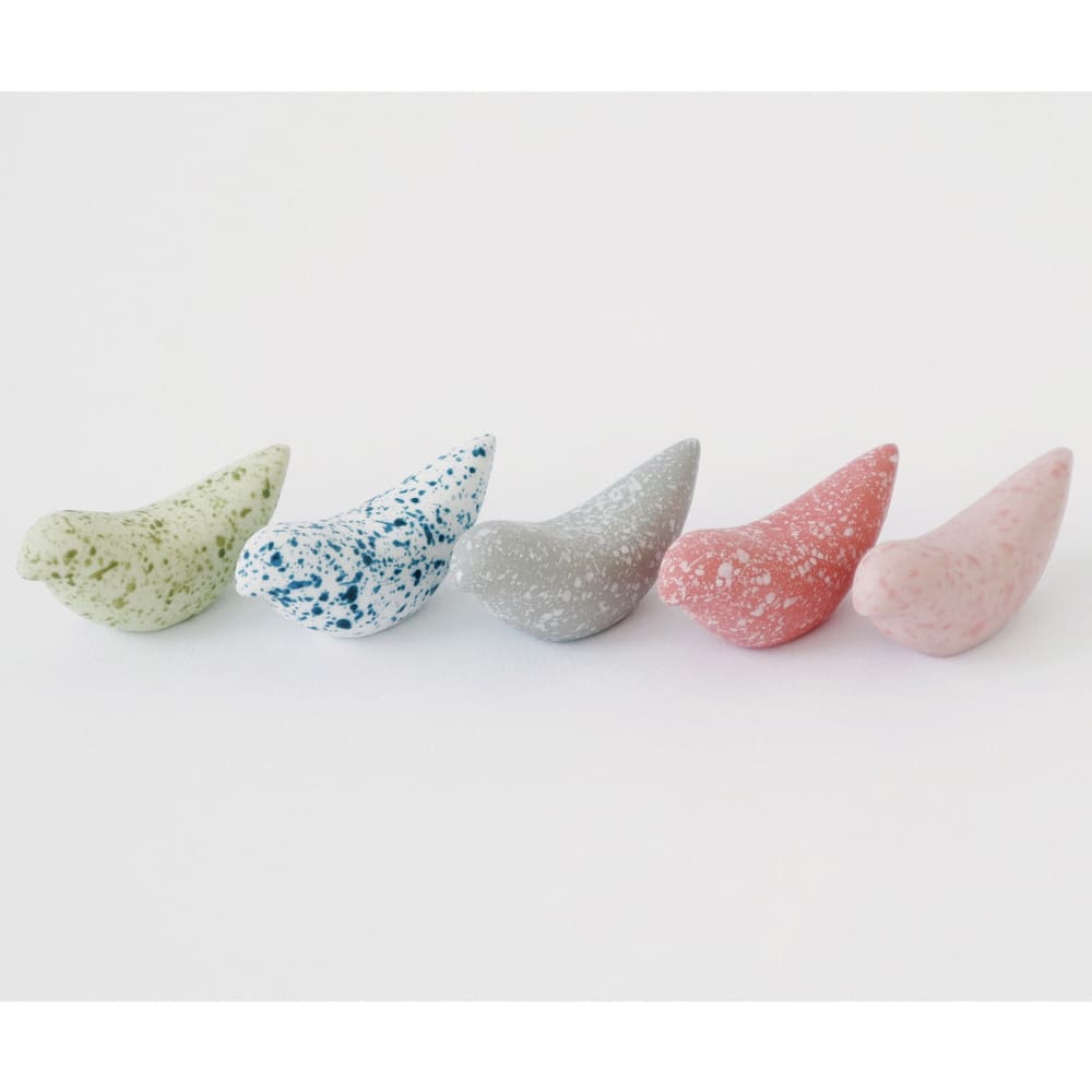Repose-baguettes - Galets oiseaux - Lot de 5 (jaune blanc gris rouge rose) - VAISSELLE