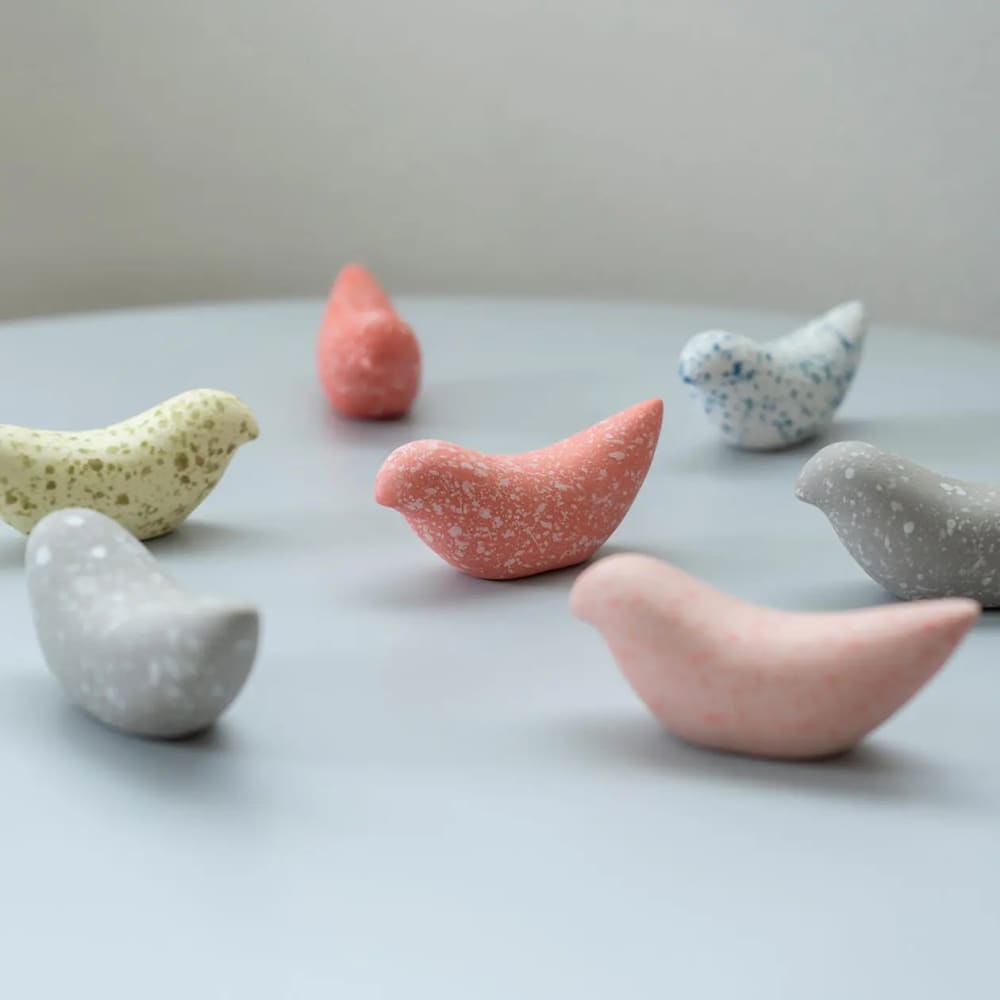 Repose-baguettes - Galets oiseaux - Lot de 5 (jaune blanc gris rouge rose) - VAISSELLE
