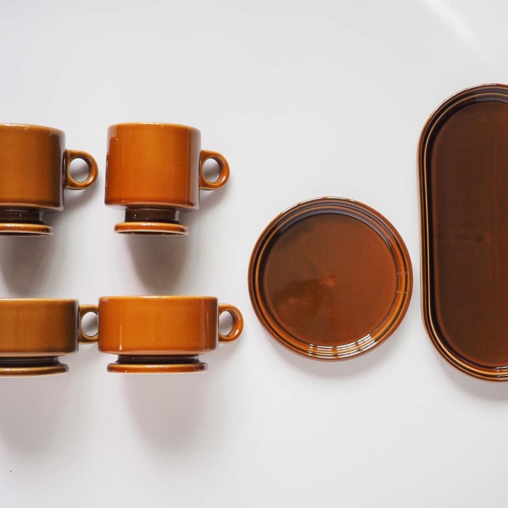 Tasse à pied empilable - Smith - Brun - VAISSELLE