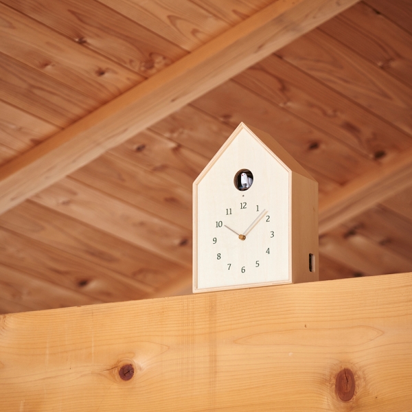 Horloge "Birdhouse" - bois - Lemnos