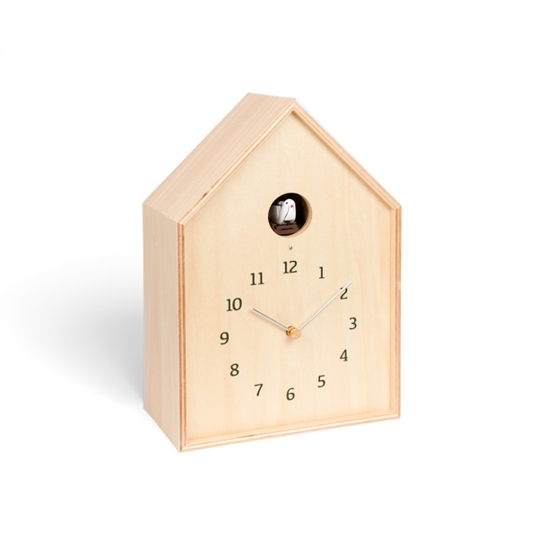 Horloge "Birdhouse" - bois - Lemnos