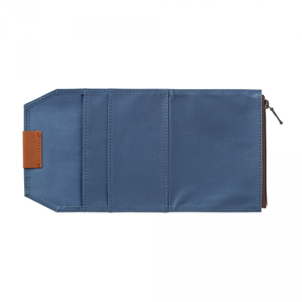 Pochette en coton ( passeport ) Traveler's Notebook - Bleu