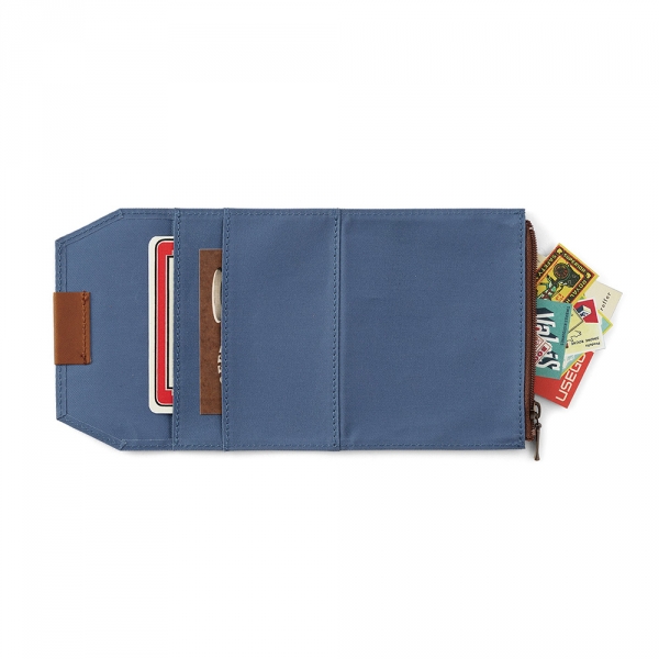 Pochette en coton ( passeport ) Traveler's Notebook - Bleu