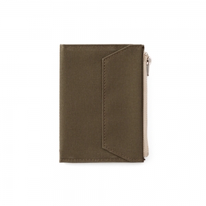 Paper cloth zipper ( passeport ) - Olive