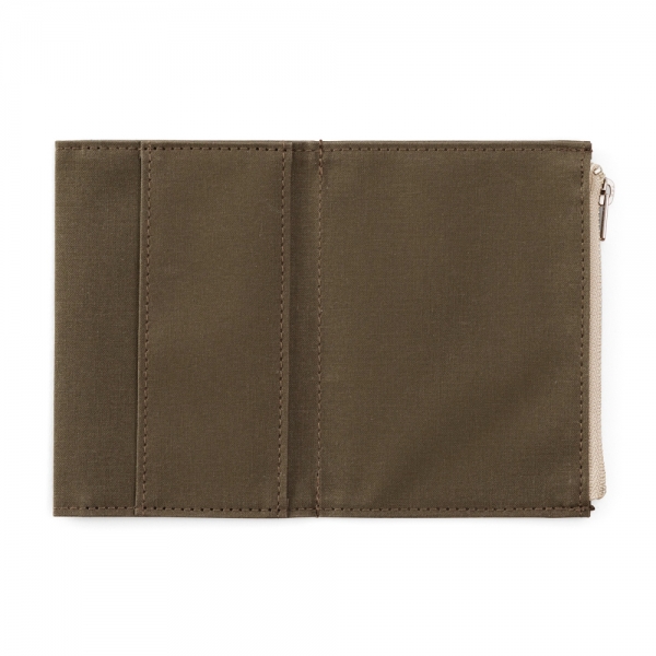Paper cloth zipper ( passeport ) - Olive