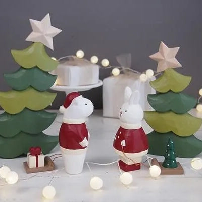 Wooden Figurine – Santa Claus Rabbit