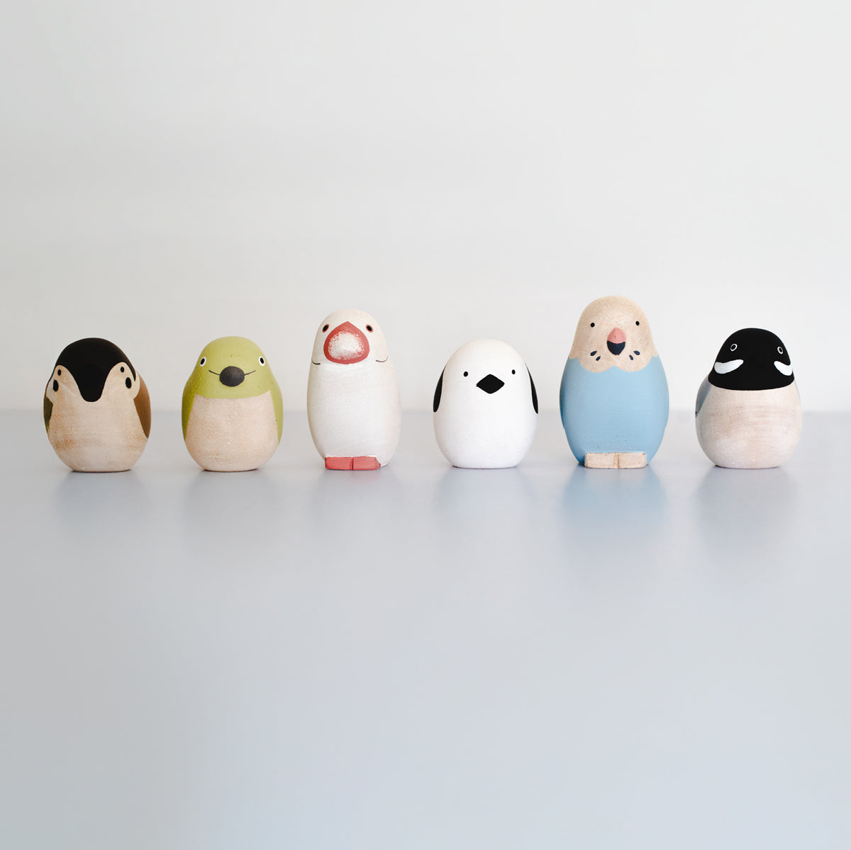 Figurine en bois - Oiseau aux yeux blancs du Japon