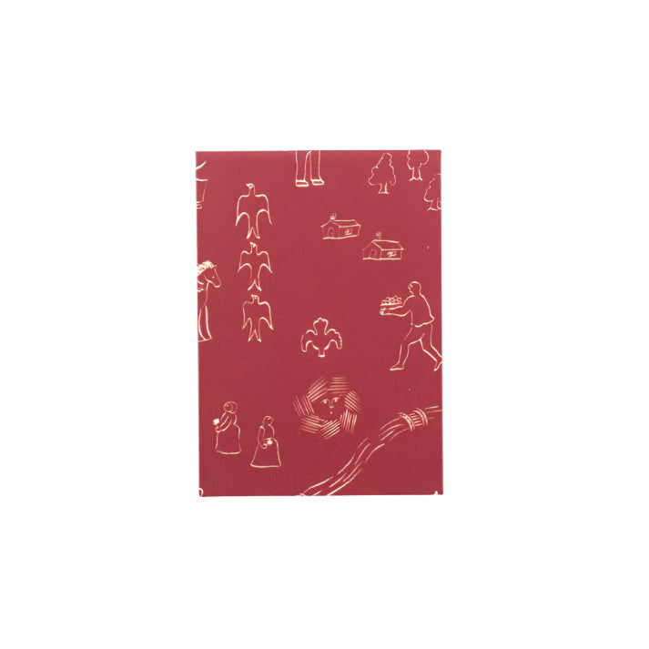 Couverture pour carnet Mini note - History burgundy par Palmehuset