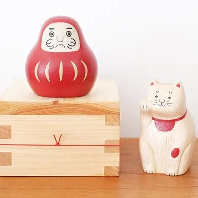 Wooden Figurine – Maneki Neko – ENGIMON mini Collection