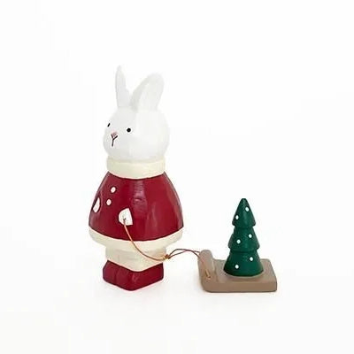 Wooden Figurine – Santa Claus Rabbit