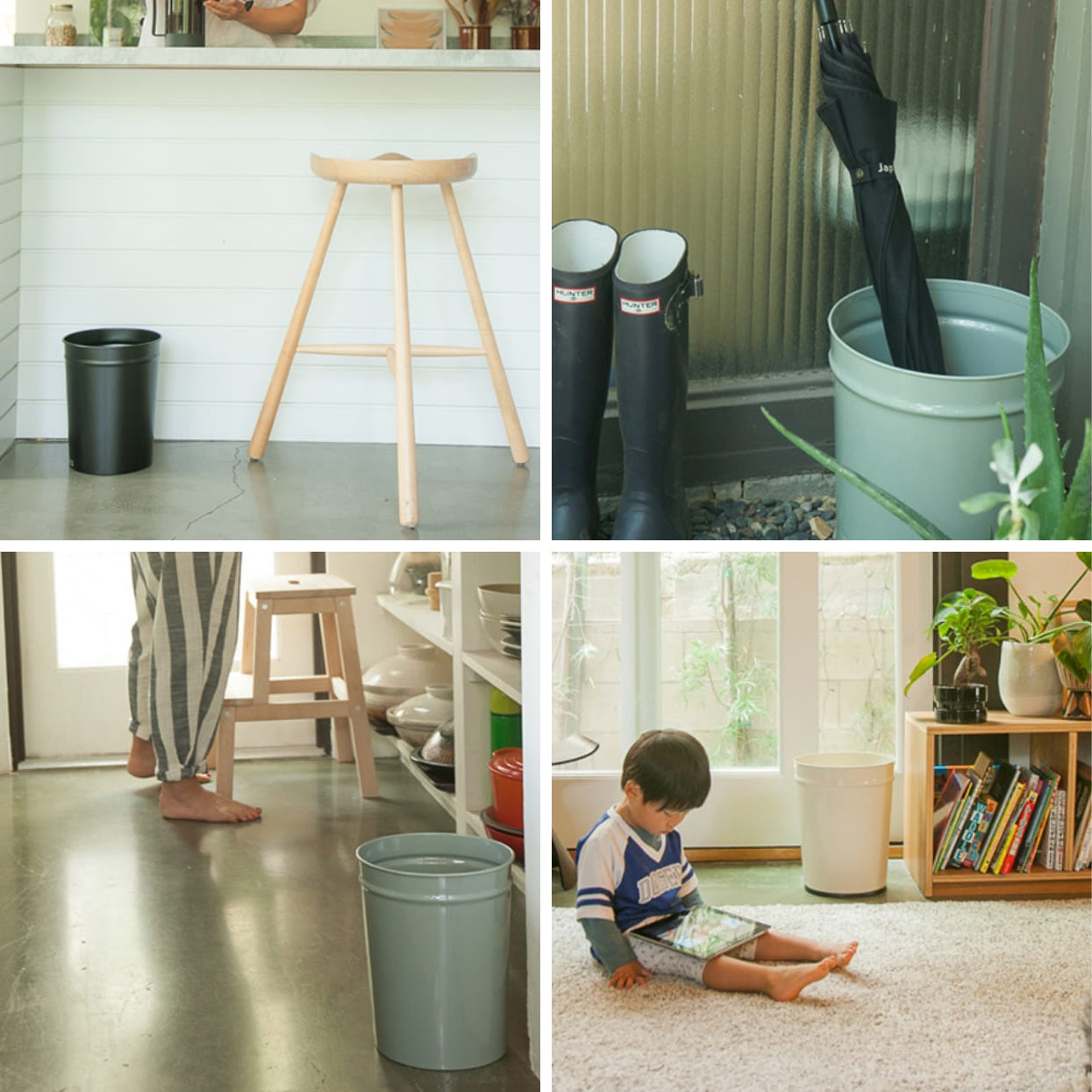 Cone-shaped wastebasket - Gray - The