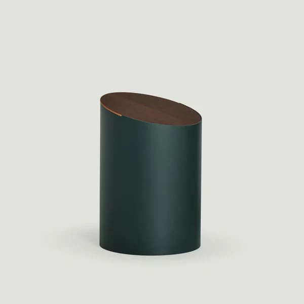 Corbeille à papiers ’SWING BIN’ - Vert couvercle noyer - S - CORBEILLE À PAPIER