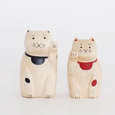 Wooden Figurine – Maneki Neko – ENGIMON mini Collection