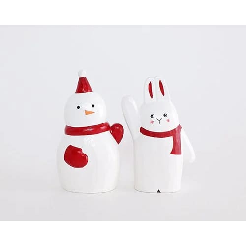 Figurine en bois - Bons amis de Noël - Top-là Lapin - FIGURINES EN BOIS