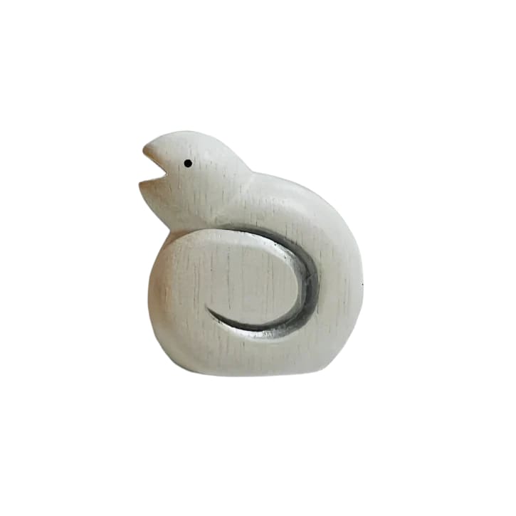 Figurine en bois - Collection zodiaque - Serpent argent - FIGURINES EN BOIS