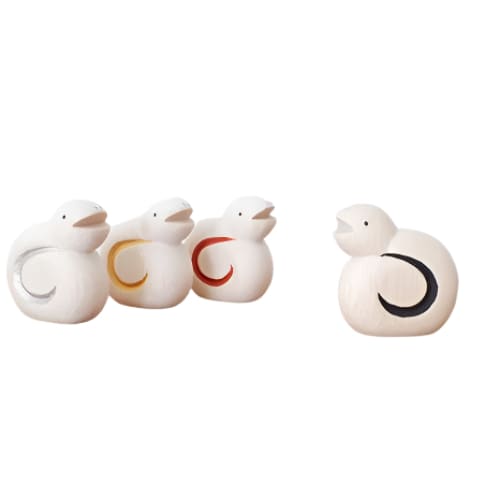 Figurine en bois - Collection zodiaque - Set de 4 Serpents - FIGURINES EN BOIS