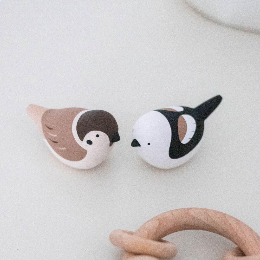 Figurine en bois  - Mésange à longue queue