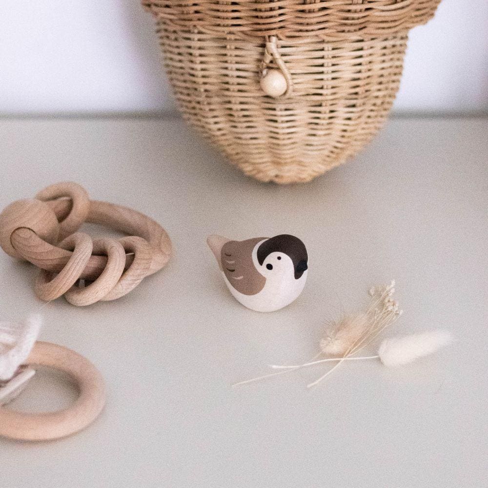 Figurine en bois  - Moineau