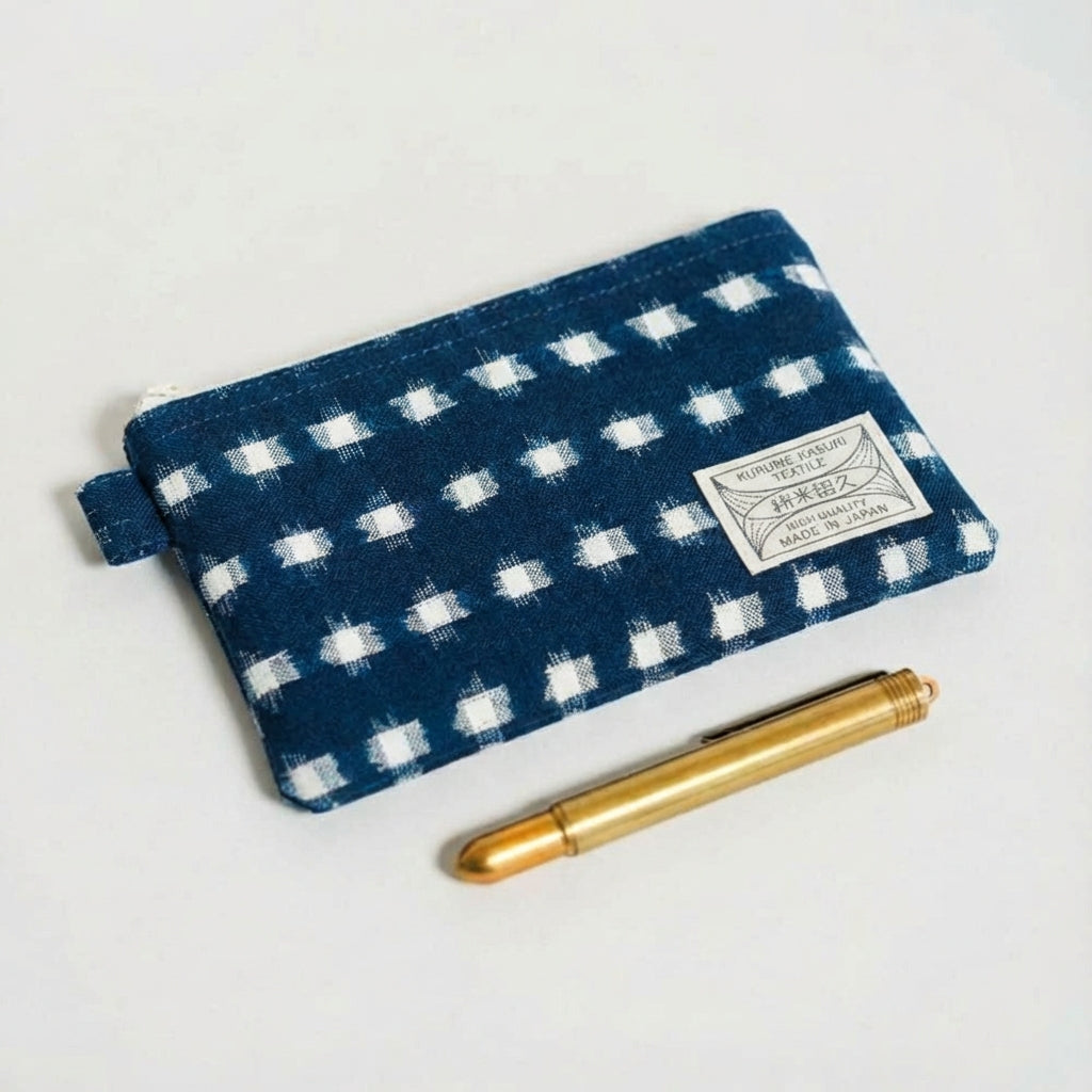 Pouch S Square dot Navy/White