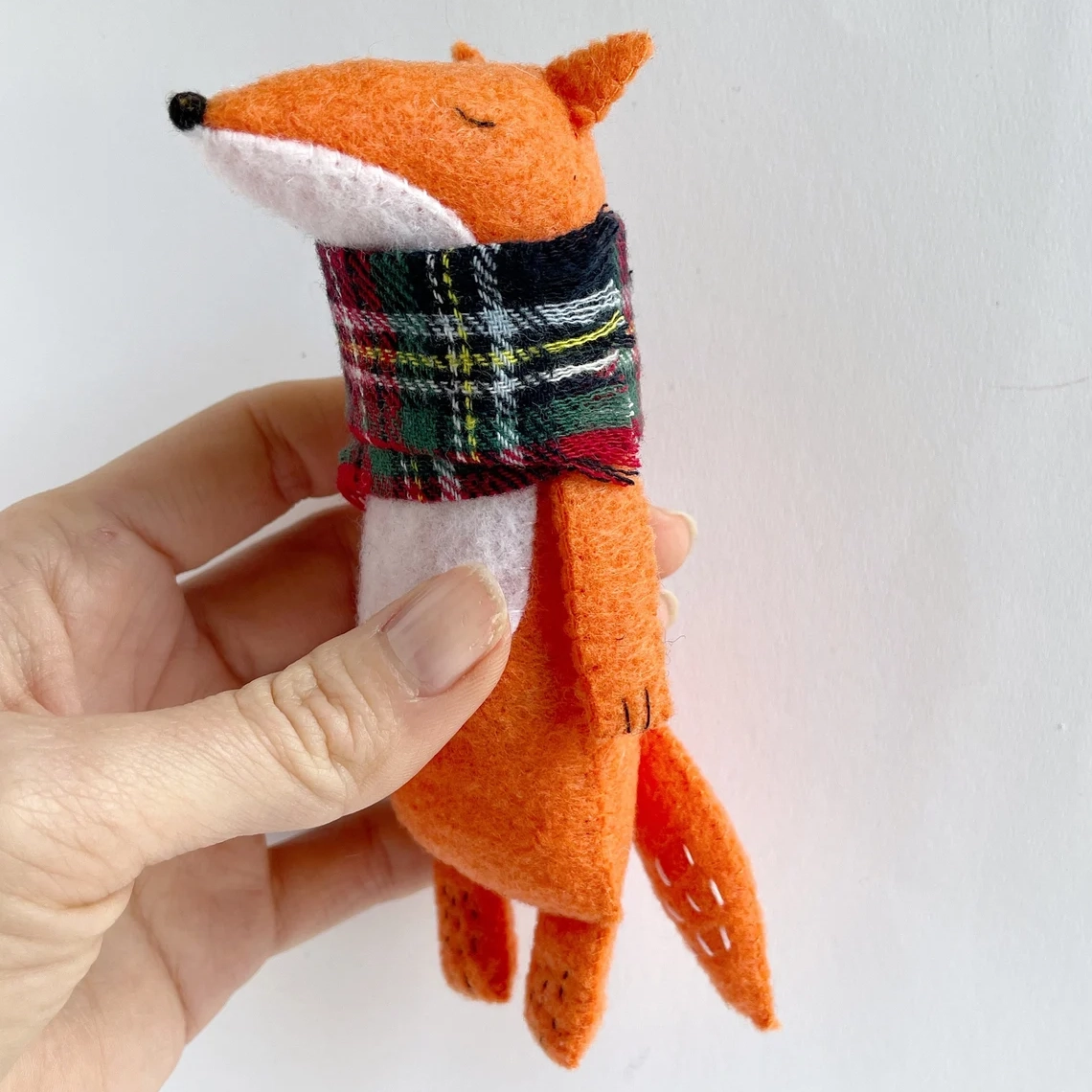 Plush - Fox with tartan scarf