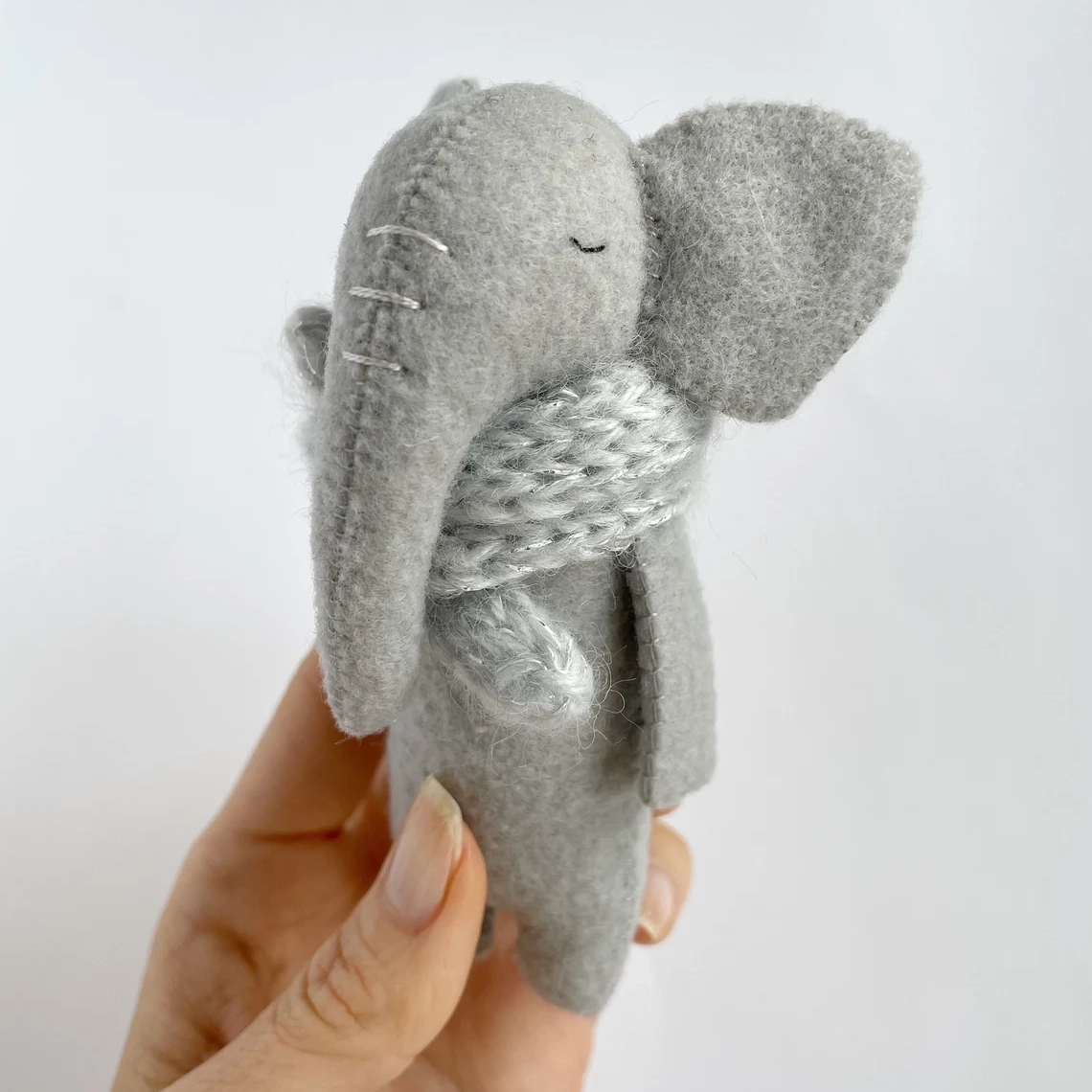 Plush - Elephant with gray scarf