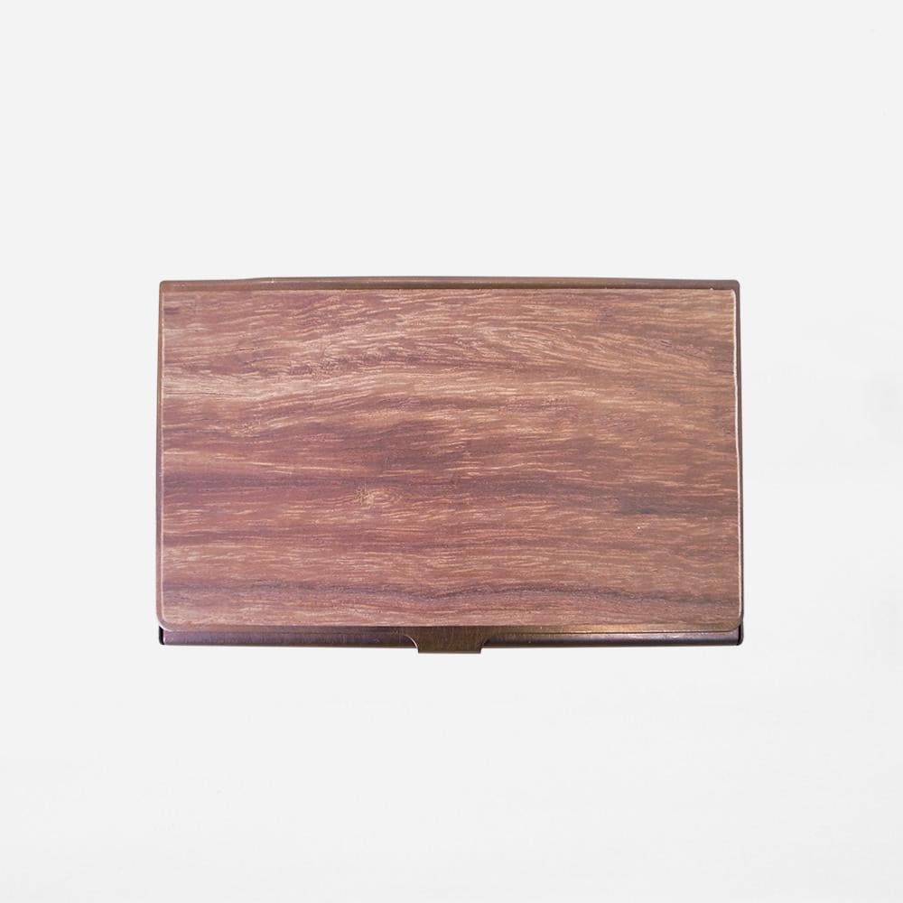 Porte Cartes de Visite - Laiton et bois avec boîte en bois de Granadillo - CARDCASE