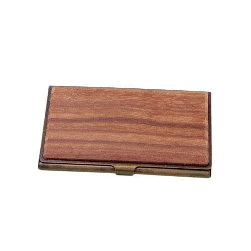 Porte Cartes de Visite - Laiton et bois avec boîte en bois de Granadillo - CARDCASE