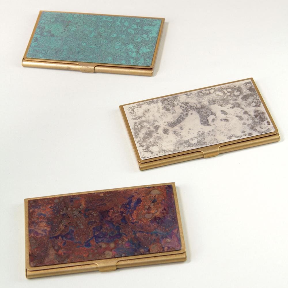 Porte Cartes de Visite en Laiton Corrodé - Hanmon Rokushou - ACCESSOIRES DE BUREAU