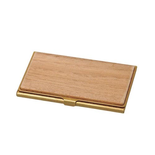 Porte Cartes de Visite - Laiton massif et bois avec boîte en Teck - CARDCASE